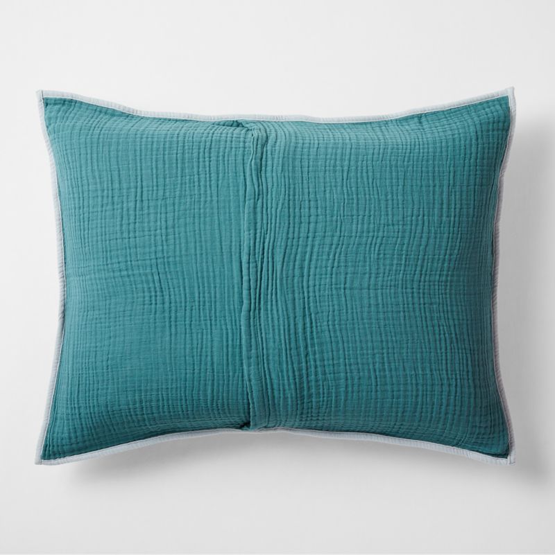 Organic Reversible Cotton Gauze Light Blue Kids Pillow Sham - image 5 of 6