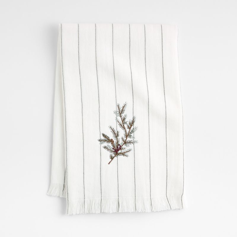 Viewing product image Organic Cotton Holiday Pine Green Sprig Hand Towel - image 1 of 3