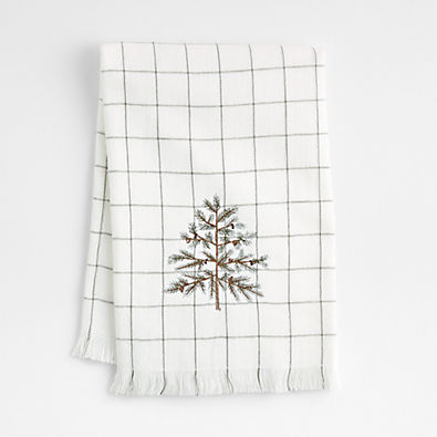 View Organic Cotton Holiday Pine Green Tree Hand Towel details