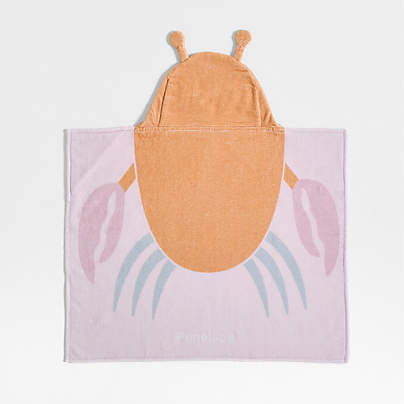 Crab Organic Cotton Hooded Baby Beach Towel