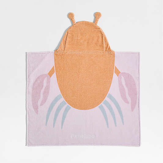 Crab Organic Cotton Hooded Baby Beach Towel