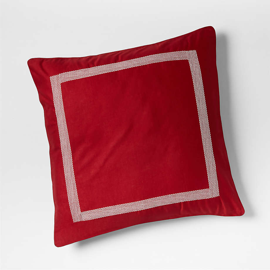 Hotel Organic Cotton Linen Red Euro Pillow Sham Crate & Barrel