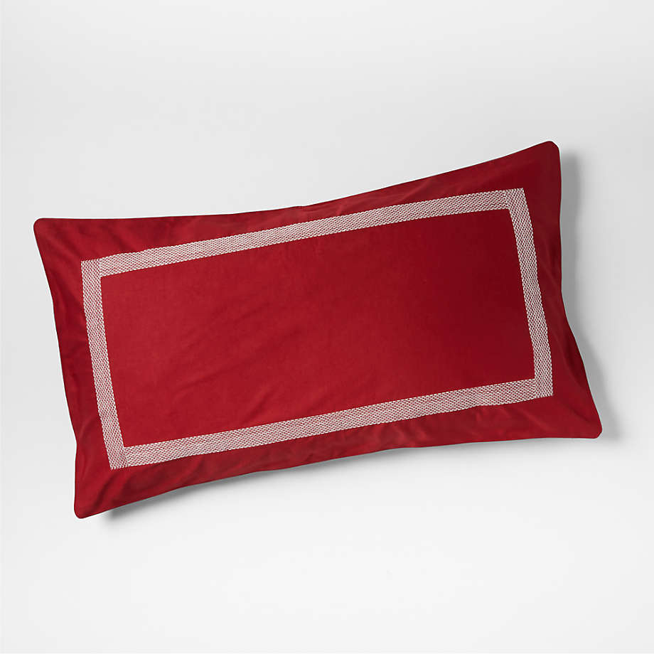 Hotel Organic Cotton Linen Red King Pillow Sham + Reviews Crate & Barrel