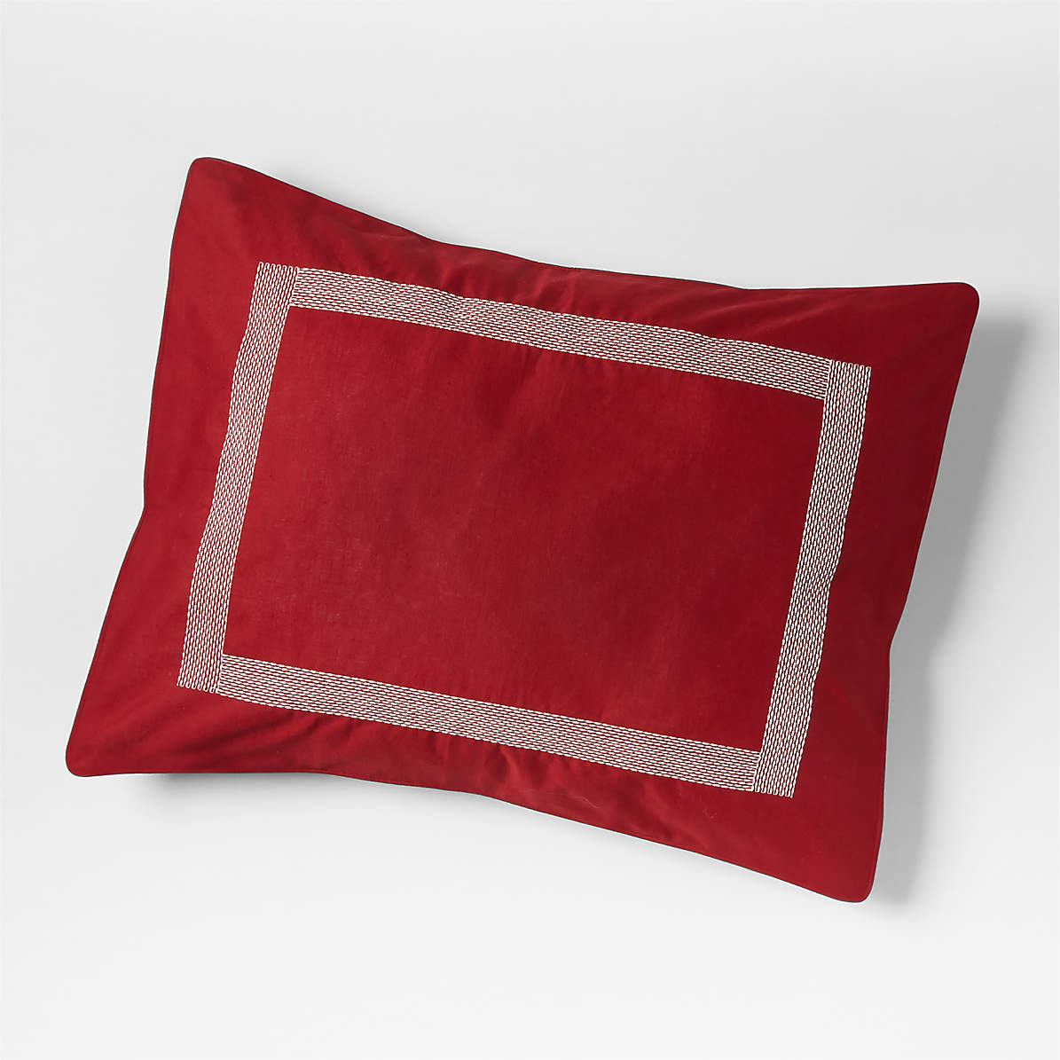 Red store pillow shams