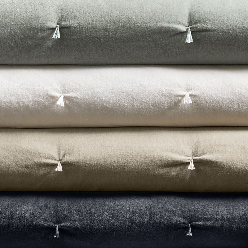 Organic Cotton Linen Velvet Shadow Sage Green King Bed Pillow Sham