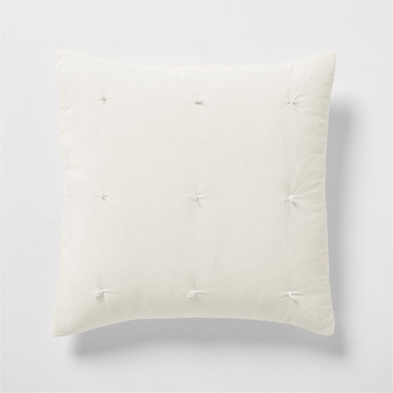 Organic Cotton Linen Velvet Arctic Ivory Euro Bed Pillow Sham - image 0 of 8