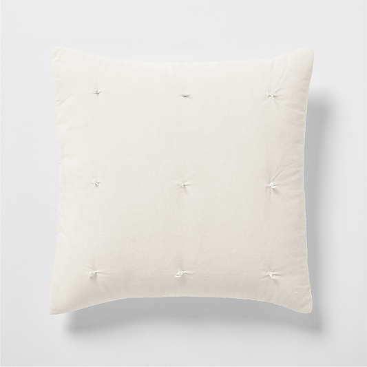 Organic Cotton Linen Velvet Arctic Ivory Euro Bed Pillow Sham