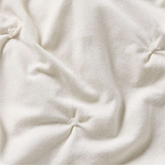 Organic Cotton Linen Velvet Arctic Ivory Euro Bed Pillow Sham