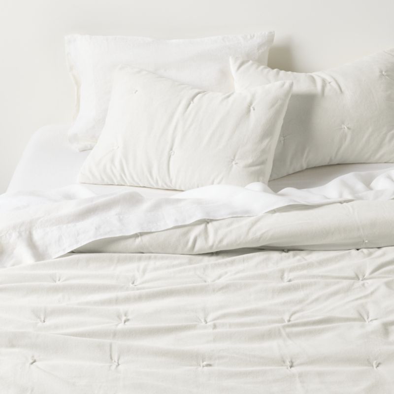 Cozysoft Organic Cotton Jersey Heathered Ivory King Quilt