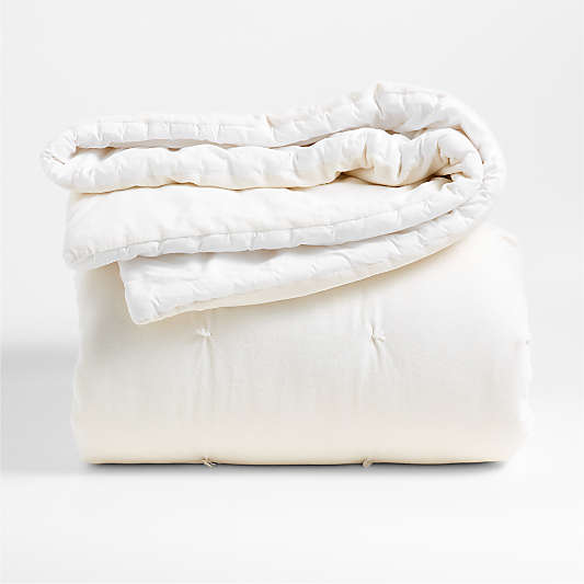 Organic Cotton Linen Velvet Arctic Ivory Full/Queen Quilt