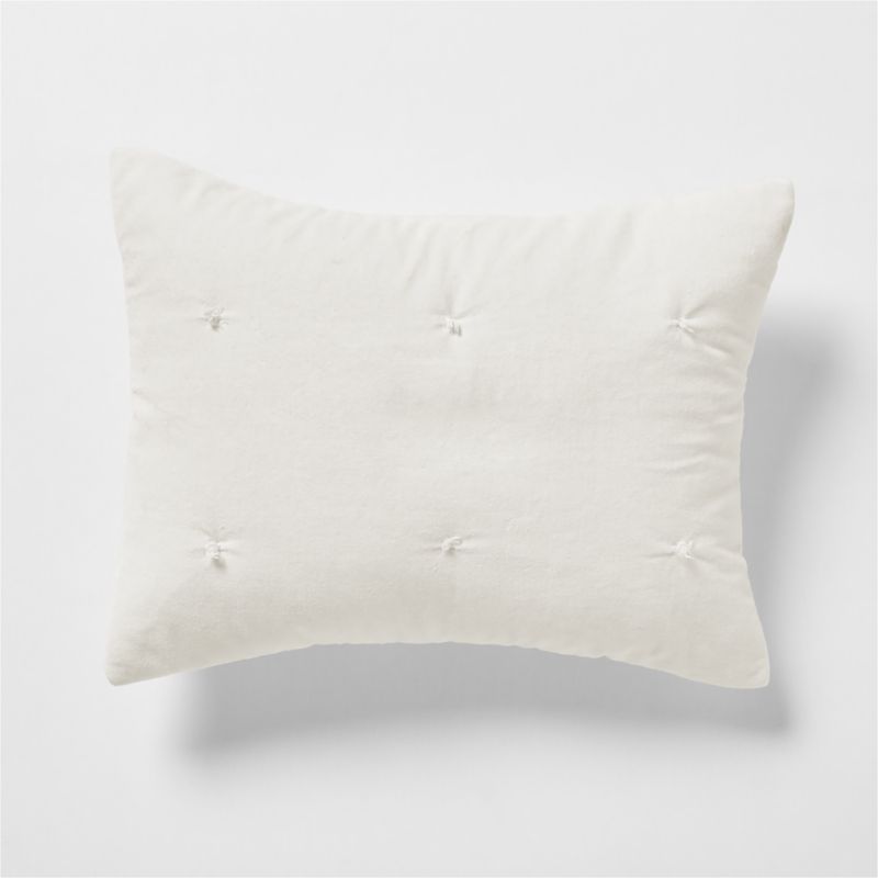 Organic Cotton Linen Velvet Arctic Ivory Standard Bed Pillow Sham - image 0 of 8