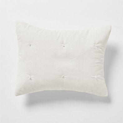 View Organic Cotton Linen Velvet Arctic Ivory Standard Bed Pillow Sham details