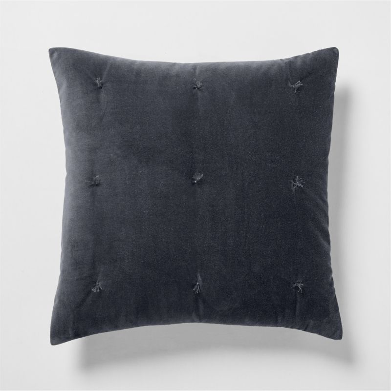 Organic Cotton Linen Velvet Midnight Navy Euro Bed Pillow Sham - image 0 of 7