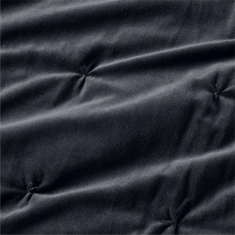 Organic Cotton Linen Velvet Midnight Navy King Quilt - image 6 of 8