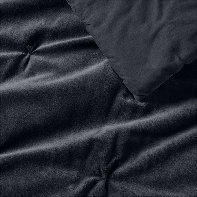 Organic Cotton Linen Velvet Midnight Navy King Quilt - image 5 of 8