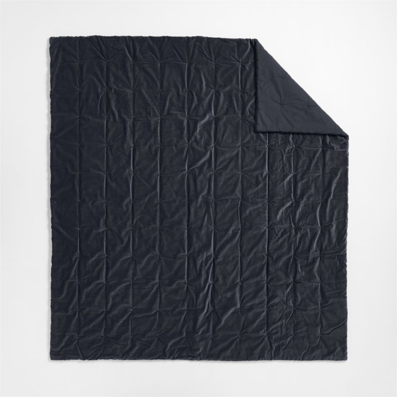 Organic Cotton Linen Velvet Midnight Navy King Quilt - image 3 of 8