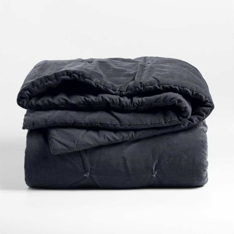 Organic Cotton Linen Velvet Midnight Navy King Quilt - image 4 of 8