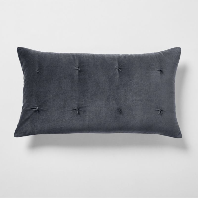 Organic Cotton Linen Velvet Midnight Navy King Bed Pillow Sham - image 0 of 8