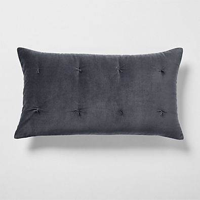 View Organic Cotton Linen Velvet Midnight Navy King Bed Pillow Sham details
