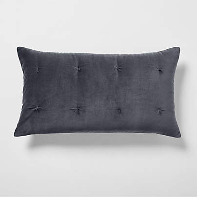 Organic Cotton Linen Velvet Midnight Navy Blue King Bed Pillow Sham