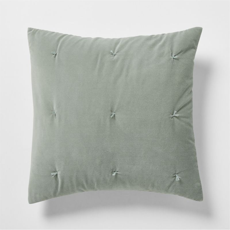 Organic Cotton Linen Velvet Sage Shadow Green Euro Bed Pillow Sham - image 0 of 10