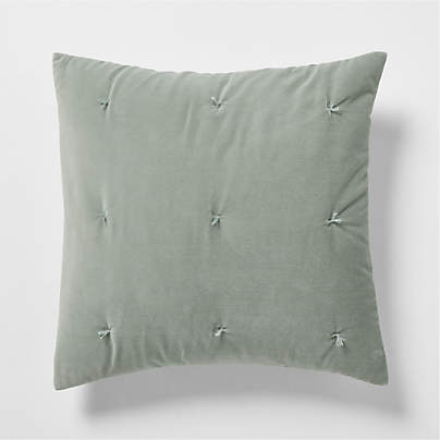 Organic Cotton Linen Velvet Shadow Sage Green Euro Bed Pillow Sham