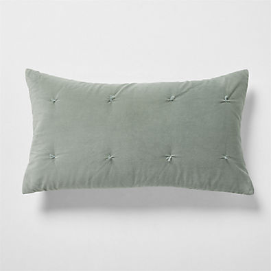 View Organic Cotton Linen Velvet Shadow Sage Green King Bed Pillow Sham details