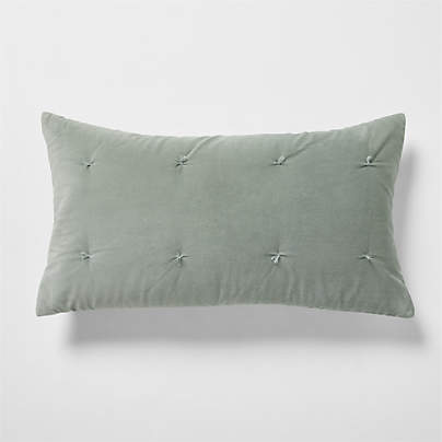 Organic Cotton Linen Velvet Shadow Sage Green King Bed Pillow Sham