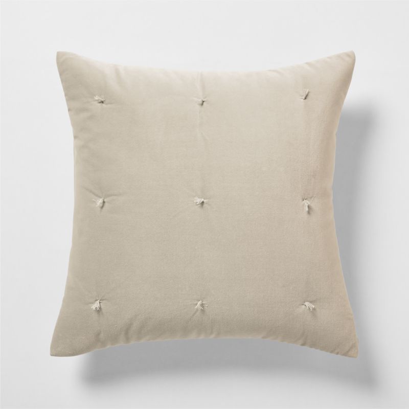 Organic Cotton Linen Velvet Sand Beige Euro Bed Pillow Sham - image 0 of 7