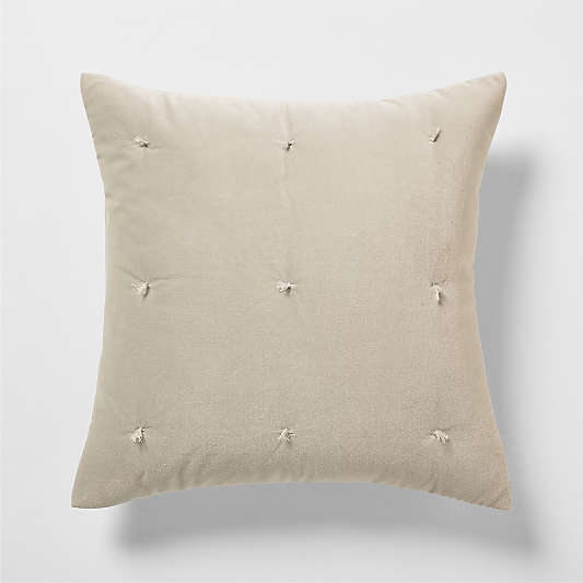 Organic Cotton Linen Velvet Sand Beige Euro Bed Pillow Sham