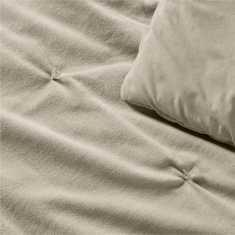 Organic Cotton Linen Velvet Sand Beige Full/Queen Quilt - image 5 of 8