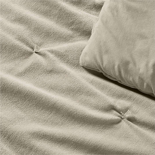 Organic Cotton Linen Velvet Sand Beige Quilts