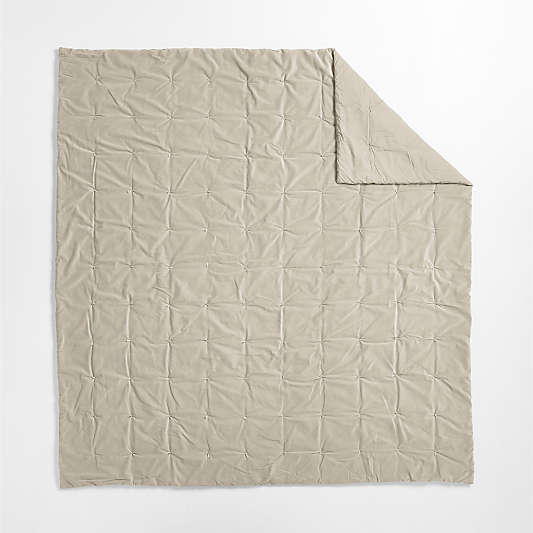 Organic Cotton Linen Velvet Sand Beige King Quilt