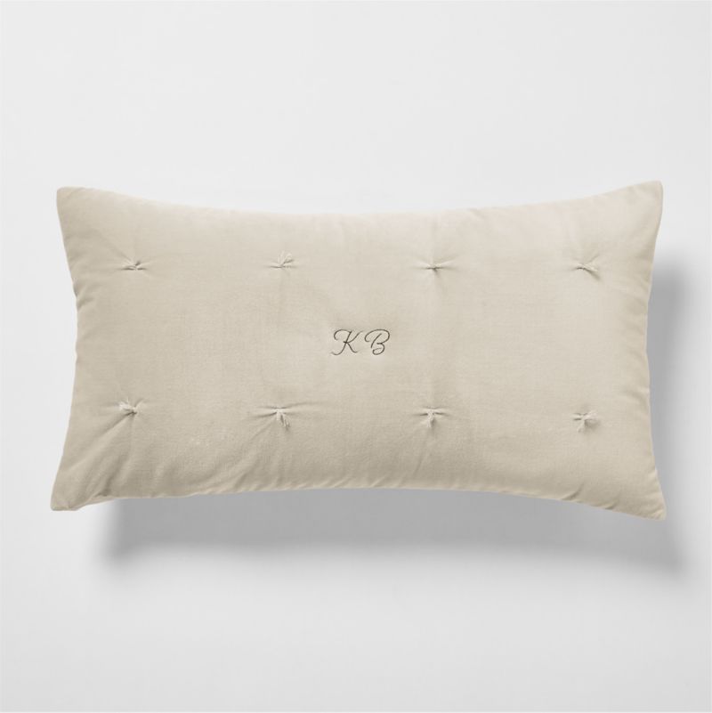 Organic Cotton Linen Velvet Sand Beige King Bed Pillow Sham - image 6 of 8