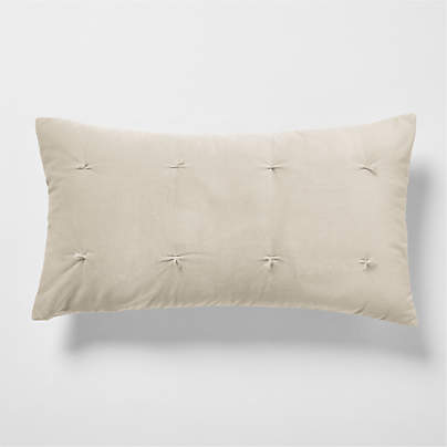 Organic Cotton Linen Velvet Sand Beige King Bed Pillow Sham