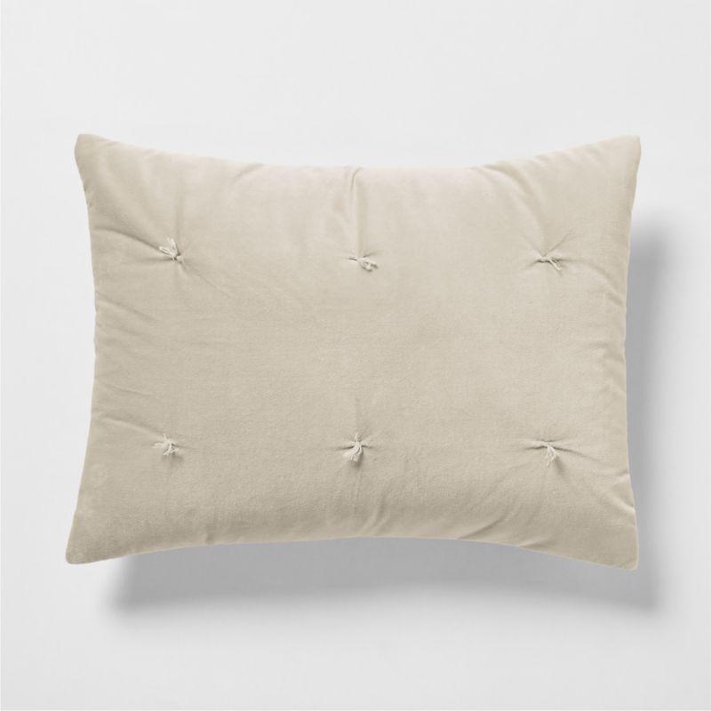 Organic Cotton Linen Velvet Sand Beige Standard Bed Pillow Sham - image 0 of 7