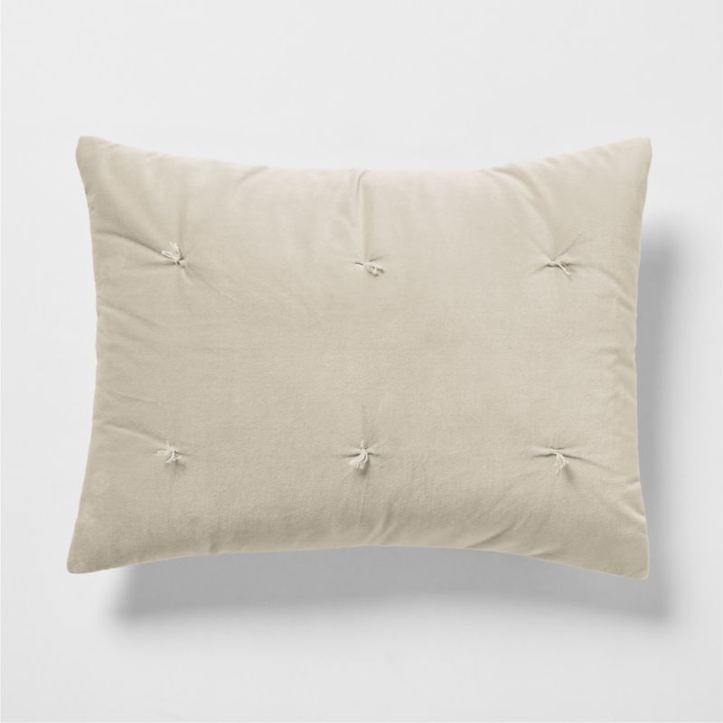 Organic Cotton Linen Velvet Shadow Sage Green King Bed Pillow Sham