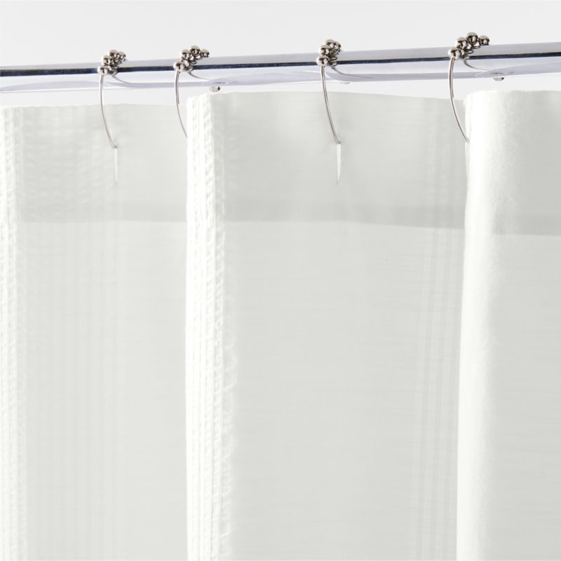 Organic Cotton White Seersucker Shower Curtain - image 2 of 4