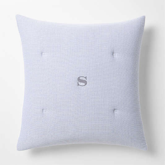Organic Cotton Textured Blue King Bed Pillow Sham