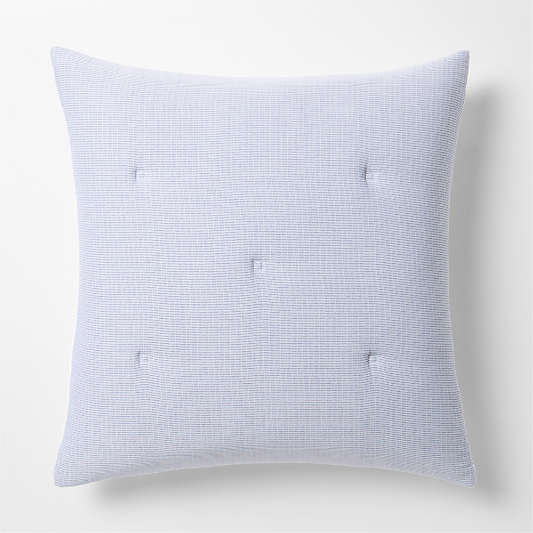 Organic Cotton Textured Blue Euro Bed Pillow Sham
