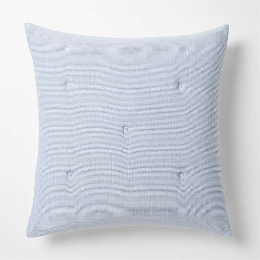 Organic Cotton Textured Blue Euro Bed Pillow Sham