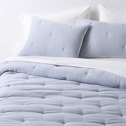 Organic Cotton Textured Blue King Comforter