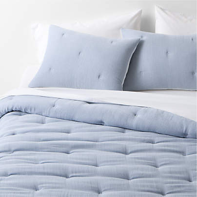 Organic Cotton Textured Blue King Comforter