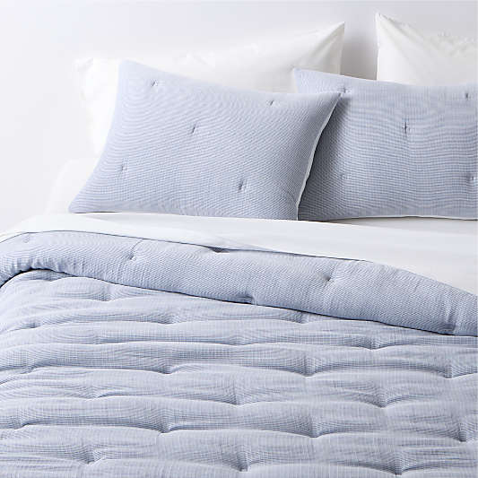 Organic Cotton Textured Blue Full/Queen Comforter