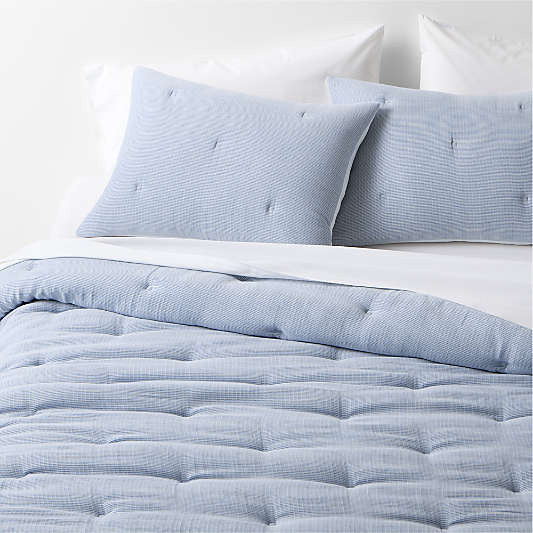 Organic Cotton Textured Blue Comforter