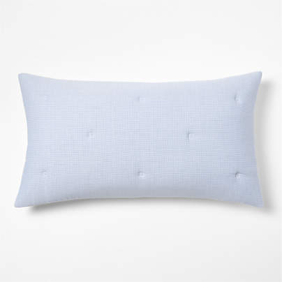 Organic Cotton Textured Blue King Bed Pillow Sham