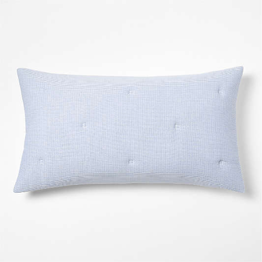 Organic Cotton Textured Blue King Bed Pillow Sham