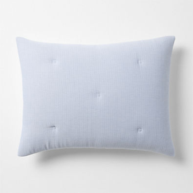 View Organic Cotton Textured Blue Standard Bed Pillow Sham details