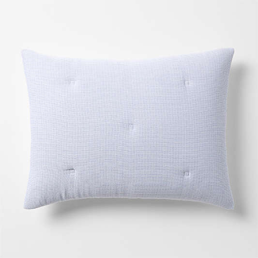 Organic Cotton Textured Blue Standard Bed Pillow Sham