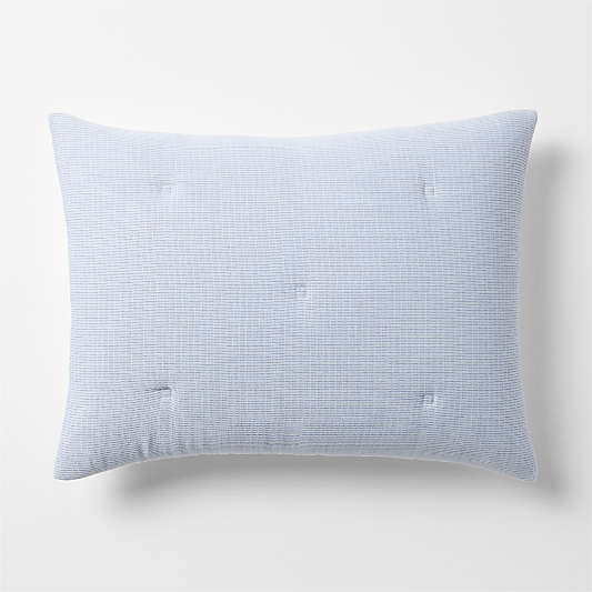Organic Cotton Textured Blue Standard Bed Pillow Sham
